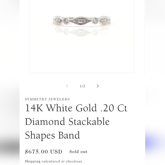 14k White Gold Ring 1/5 Ct Diamond Milgrain Wedding Band - Picture 12 of 12